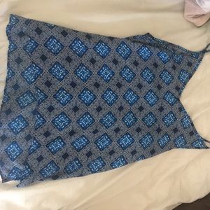 Patterned blue tank top