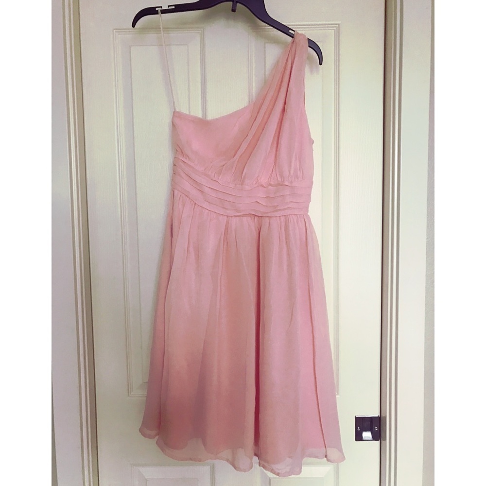 Sz 8 One Shoulder Porcelain Pink Bridesmaid Dress