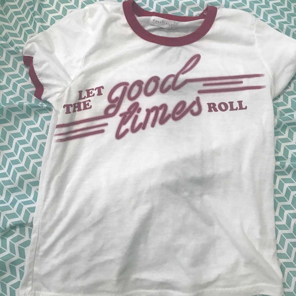 Never worn graphic ringer tee