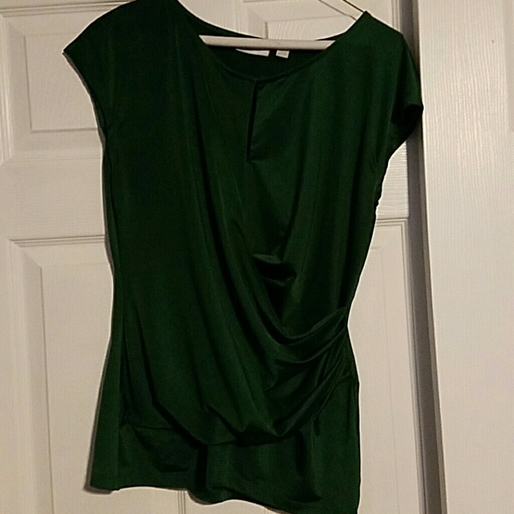 Emerald green silk blouse