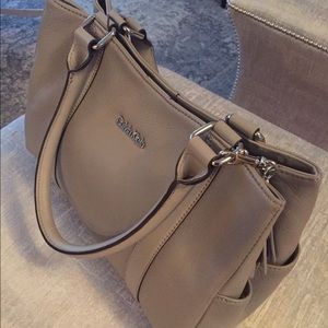 Calvin Klein gray leather bag