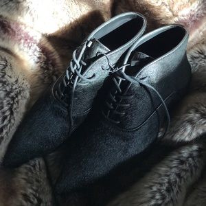 Zara Black Cowhide Boots 36