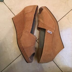 Tom corduroy wedges-brand new - never worn