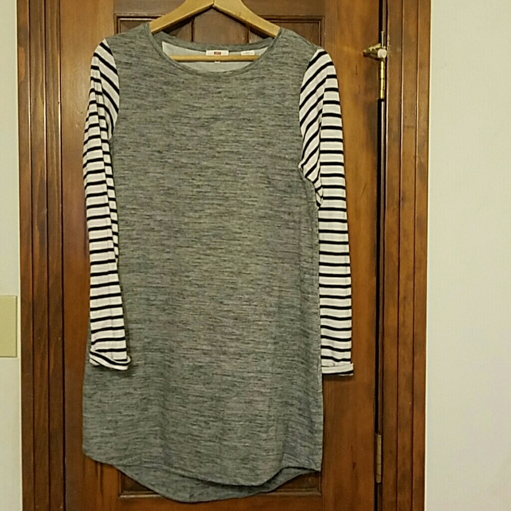 Levi's long sleeve striped the shirt dress