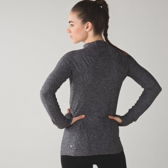 Lululemon Warm It Up Long Sleeve Heathered Black - Picture 2 of 4