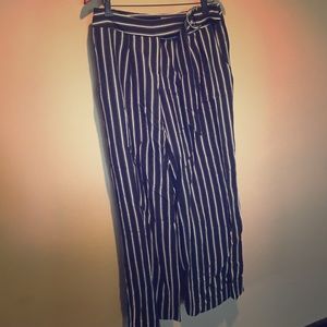 Navy and White Linen Pants