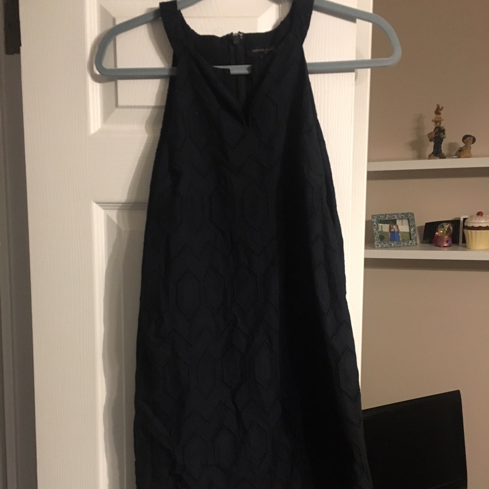 Navy embroidered dress