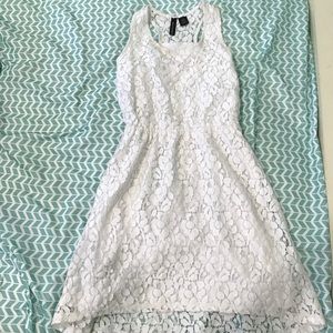 White Flower Lace Racerback Dress