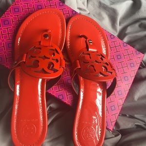 Equestrian orange miller sandals brand new!!