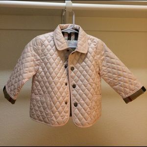 EUC Burberry ice pink quilted jacket.