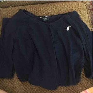 Navy small vneck long sleeve