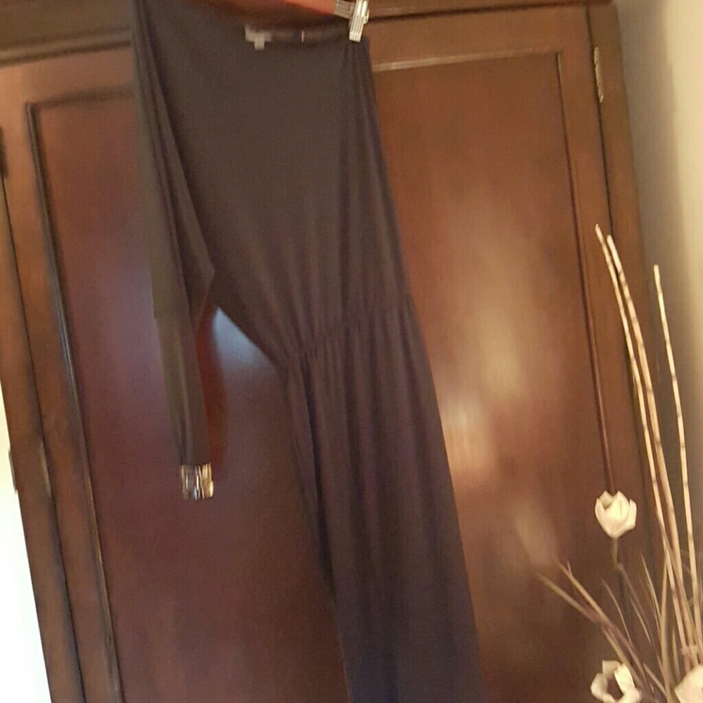 Off shoulder one arm long sleeve full length dress