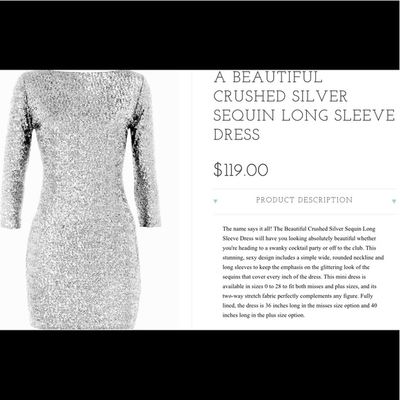 Silver sequin dress - Picture 1 of 4