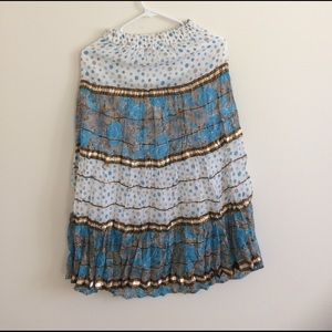 Copper and Gold threaded maxi skirt