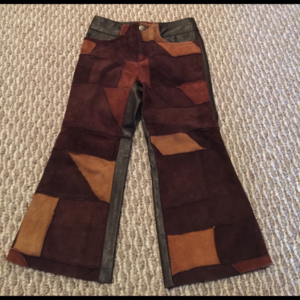 NWT Verde & Mela leather patchwork pants.