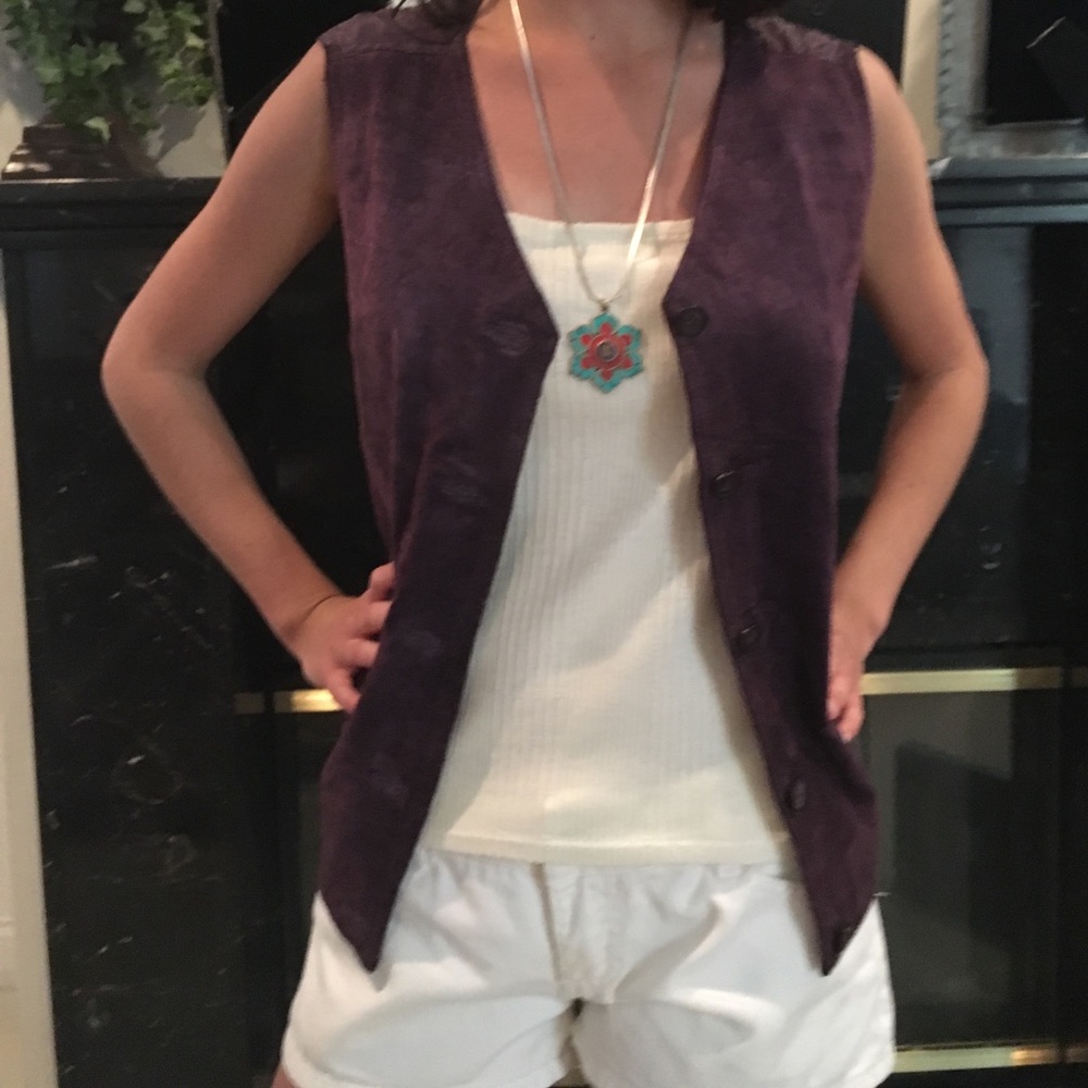 ✌️Purple Suede vintage vest✌️ - Picture 6 of 8