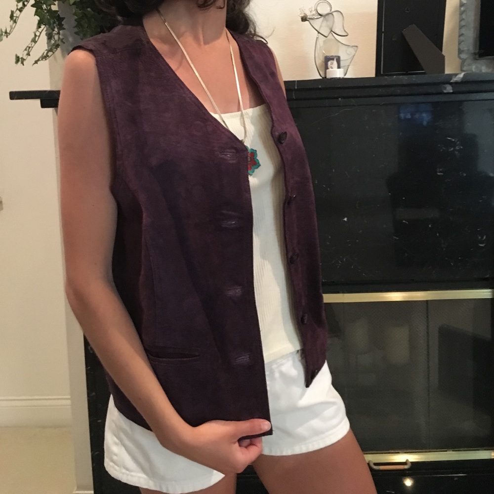 ✌️Purple Suede vintage vest✌️ - Picture 7 of 8