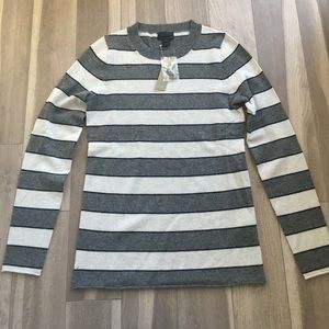 Striped cashmere crew sweater
