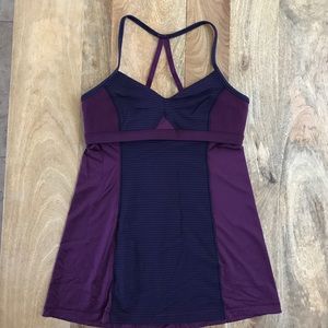 Super Cute Berry & Navy Striped Tank