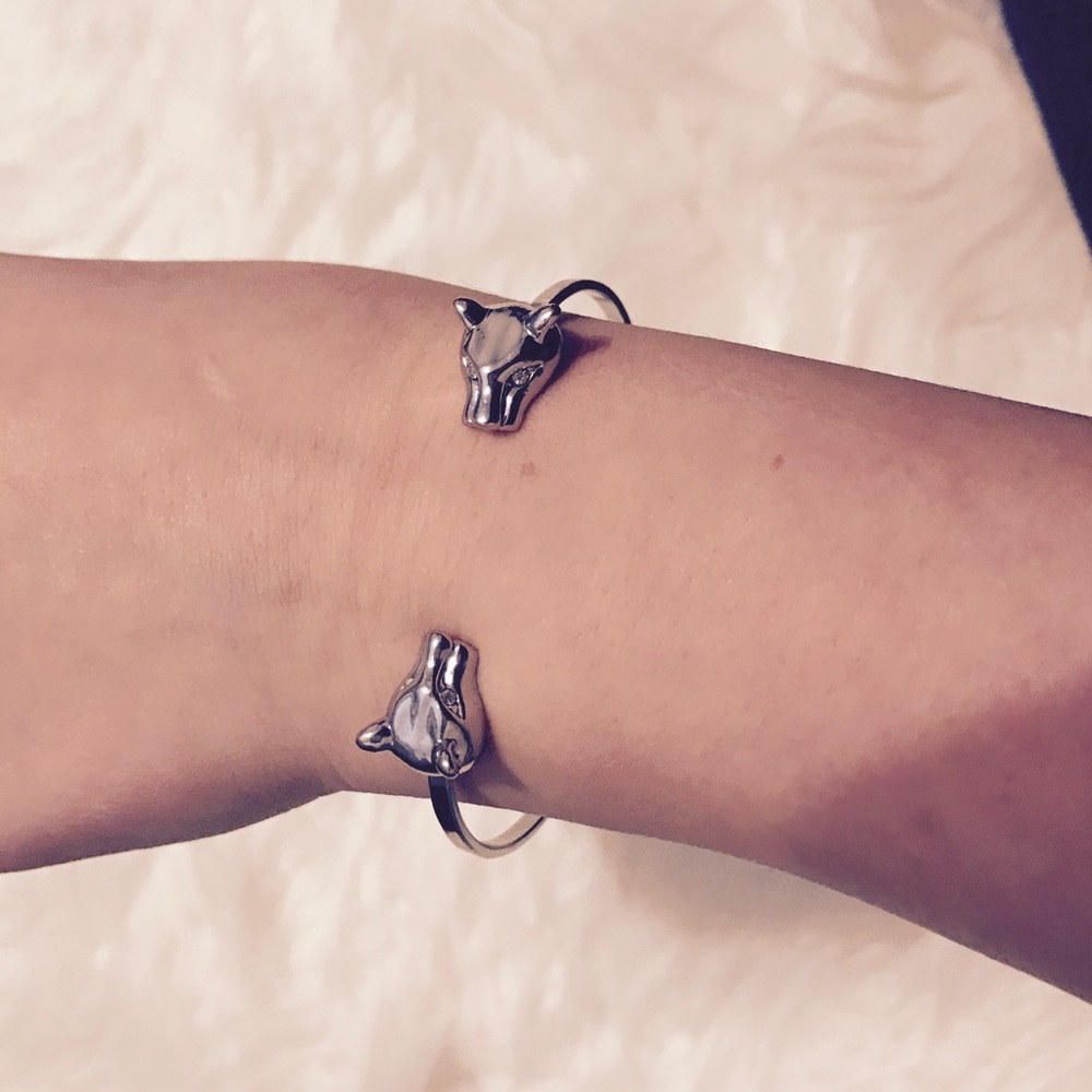 BCBG silver jaguar cuff