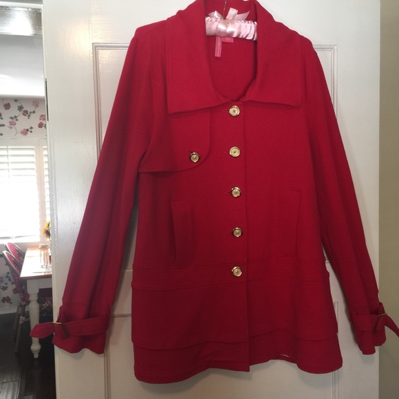Charlotte Tarantola Jackets & Blazers - Charlotte Tarantola red, tunic length, pea coat