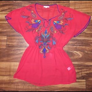 Elastic Waist Patterned Top