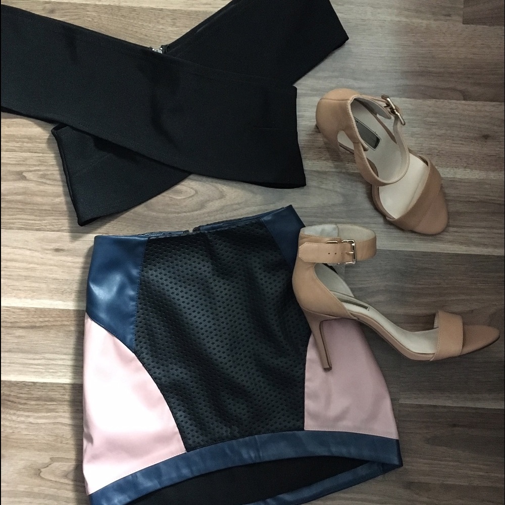 Tobi Faux Leather Mini Skirt