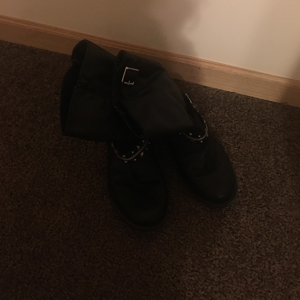 Studded biker boots