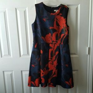 Printed cocktail dress w/pockets
