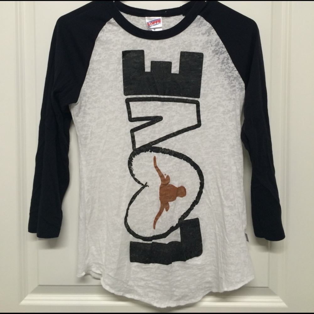 EUC U of Texas Burnout Raglan 3/4 tee