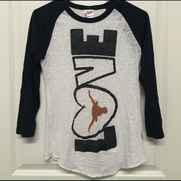 EUC U of Texas Burnout Raglan 3/4 tee - Picture 1 of 3