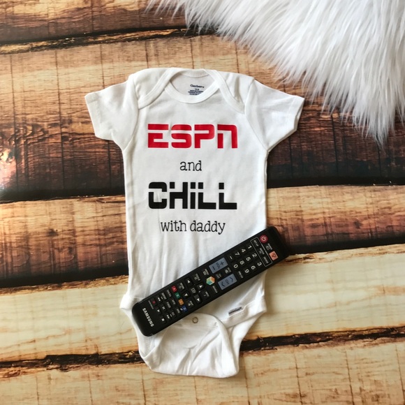 << ESPN and Chill With Daddy Baby Onesie >> - Picture 2 of 2