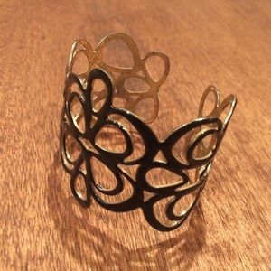Black and Gold Cuff Bracelet