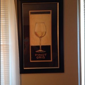 modern wine picture; matted; black frame