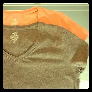 2 Mossimo Stretch Fitted V Neck Shirts