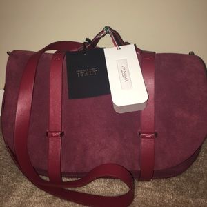 $ Drop NWT Lia Numa Burgundy Leather Saddle Bag