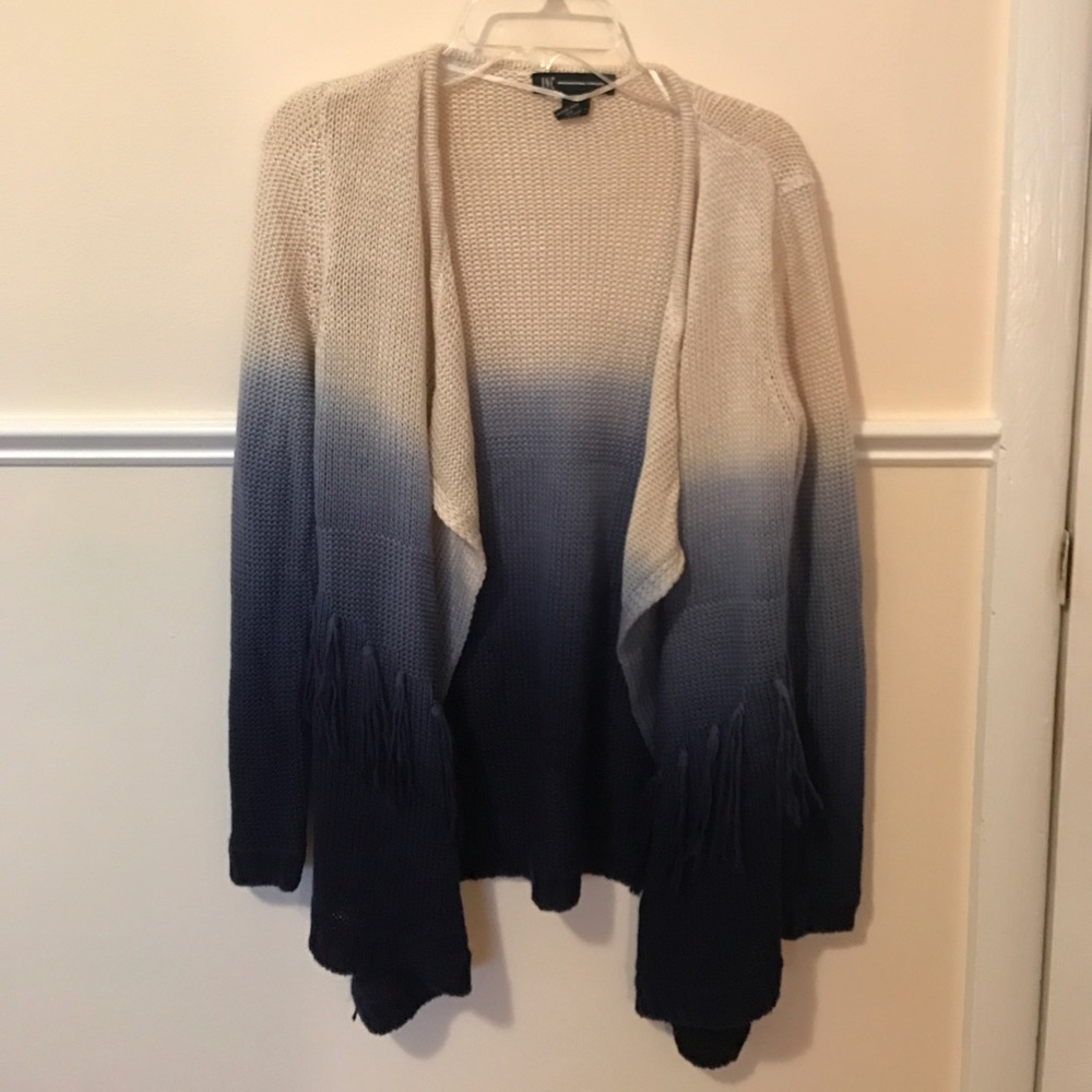 Ombré fringe cardigan