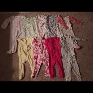 Lot Baby girl sleepers.