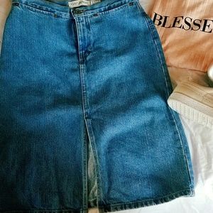 Retro light denim skirt