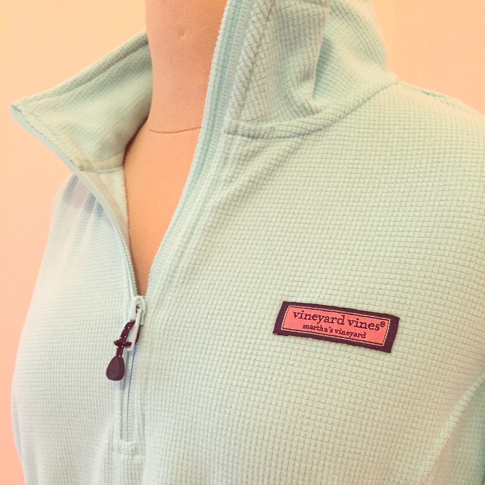 vineyard vines Grid Fleece 1/4 zip wintermint 🐳