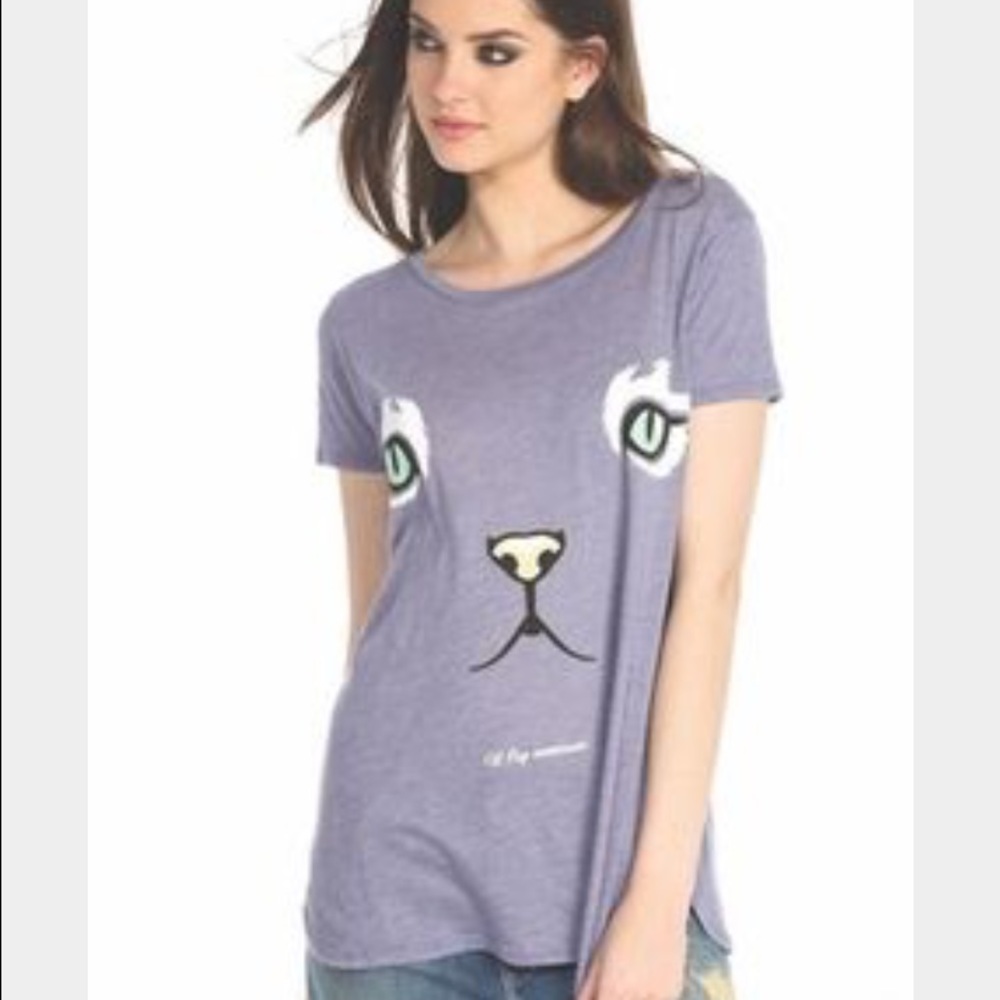 Wildfox velvety grape Cat Nap tee