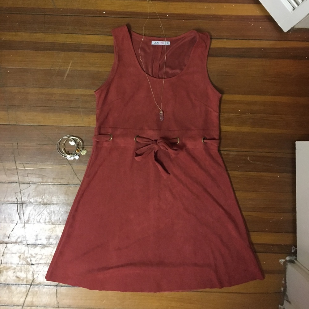 New Suede Dress Burnt Orange/Red