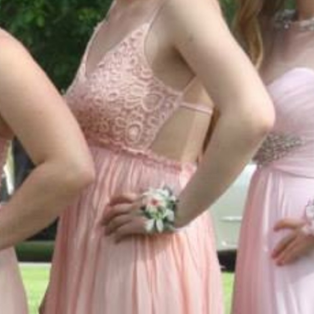 Lulu's Peach Backless Maxi Dress