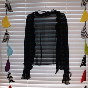 Sheer MNG by mango top with ruffles ‼️SOLD‼️
