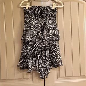 Black and White Strapless BCBG Dress
