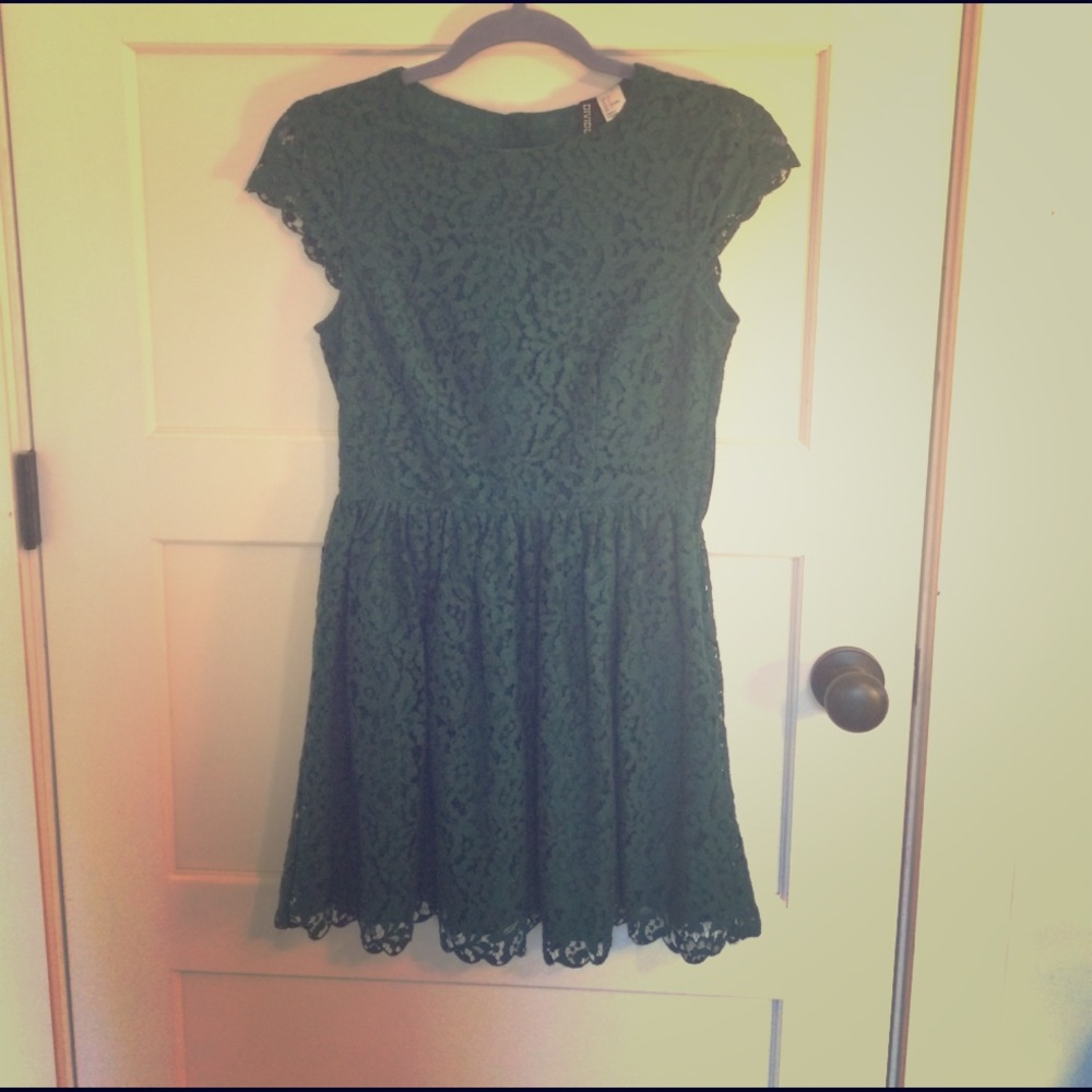 H&M fit and flare lace dress
