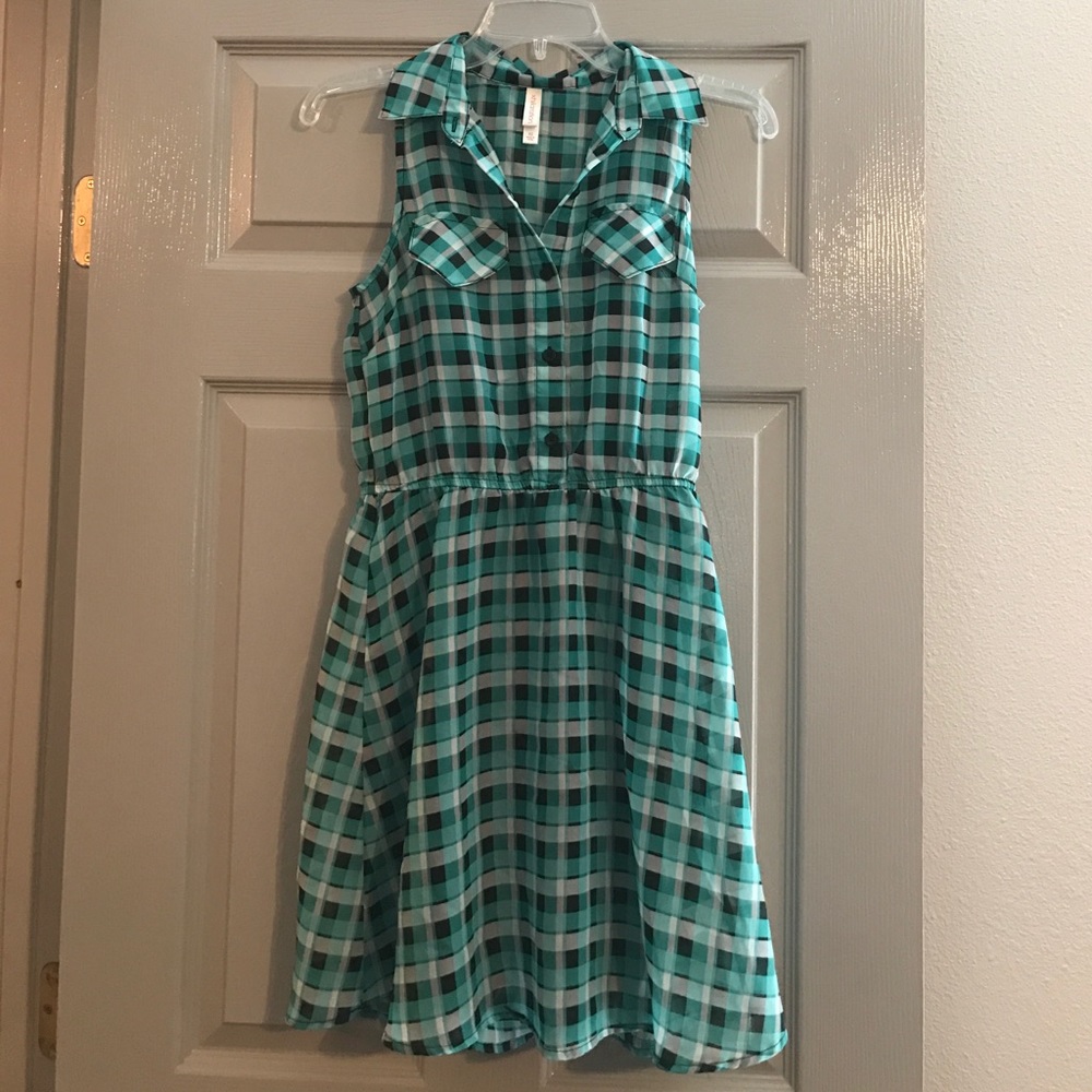 Blue & Black Plaid Dress