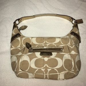 Coach Gold and Beige handbag