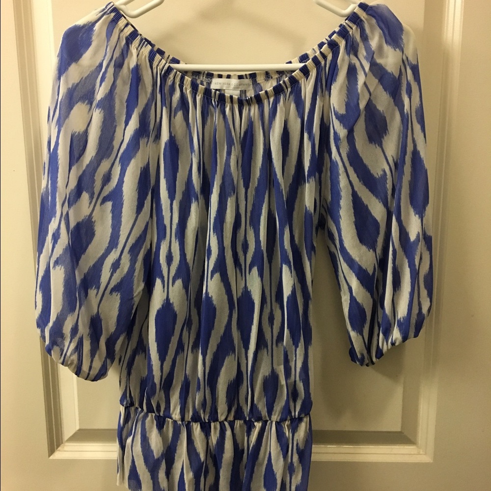 New York & Co. Blue and Whit Blouse