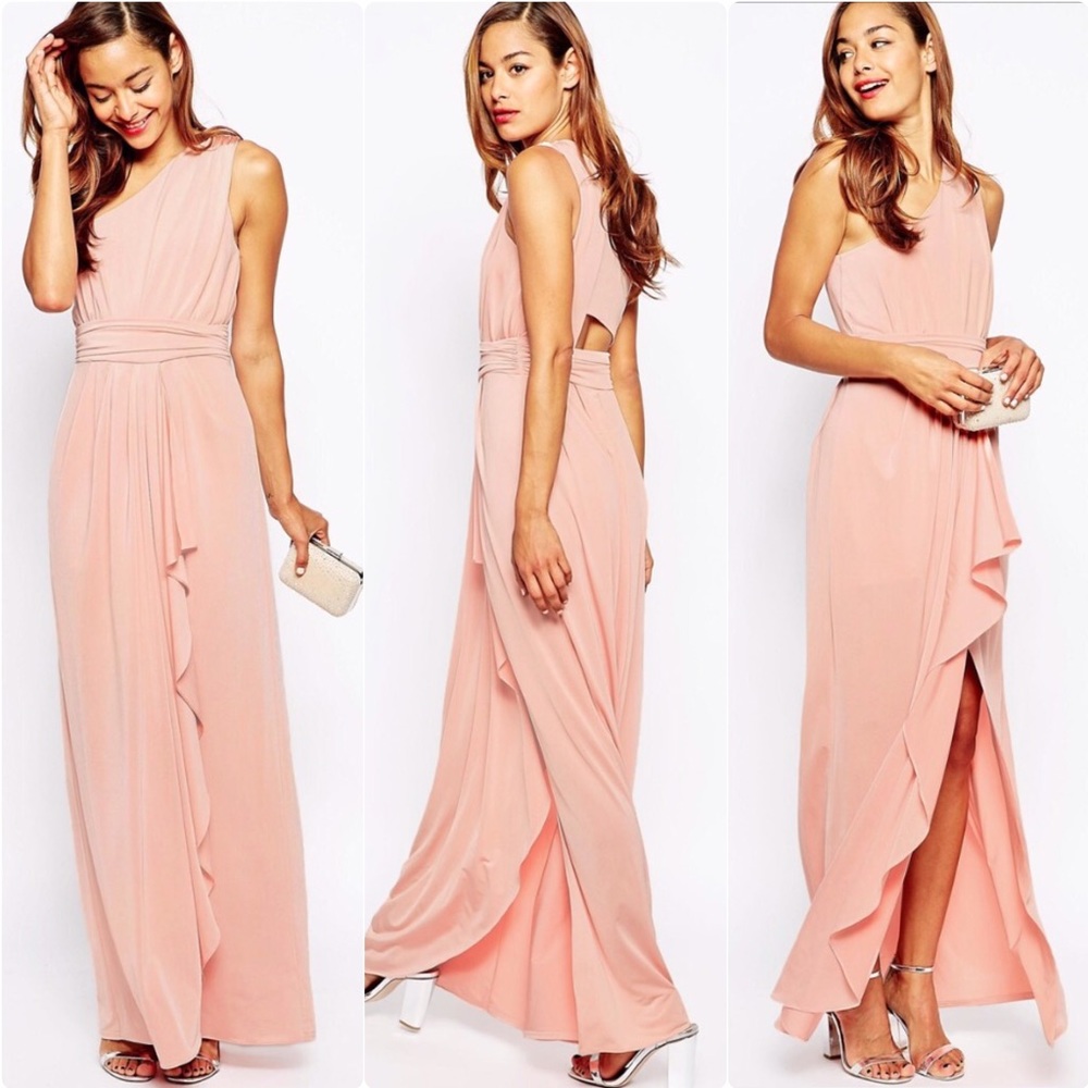 ASOS Petite One Shoulder Slinky Maxi Dress